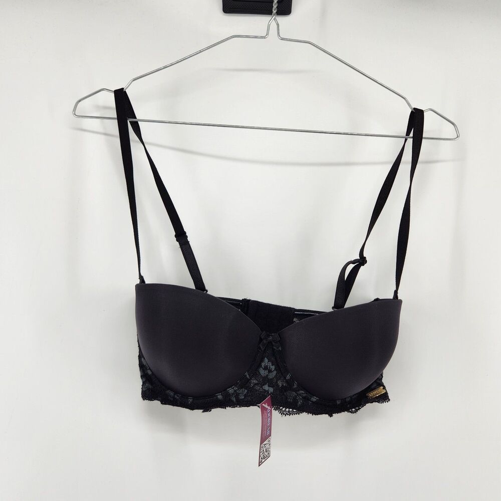 Adore Me 32D Black Lyza Push Up Bra NWT
